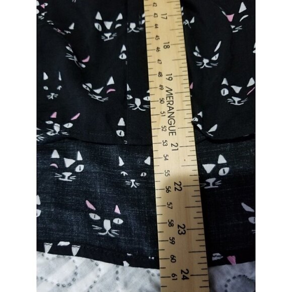 Maeve Cat Print Button Shirt Size 4 - Picture 7 of 7